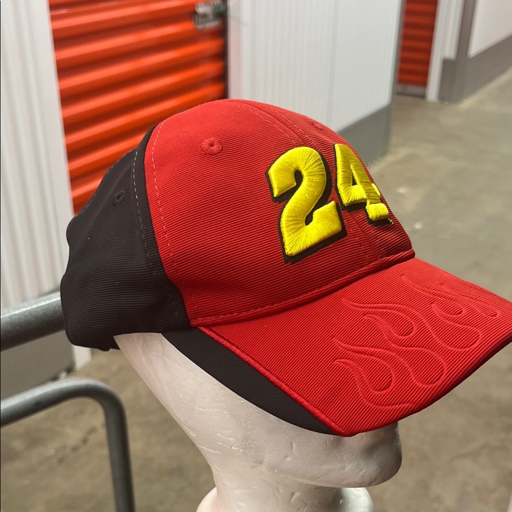 Bold Red Racing Hat with Yellow Number 24 - Picture 7 of 10